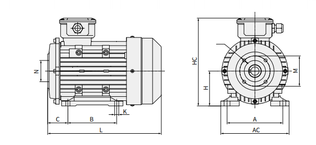 Aluminiumgeh&auml;use 3-phasiger asynchroner Motor 5,5 kW 7,5 PS 4 Pole 380V 50HZ 1440 RPM wasserdicht geschlossen 75/90mm f&uuml;r die Falkenpumpe 6