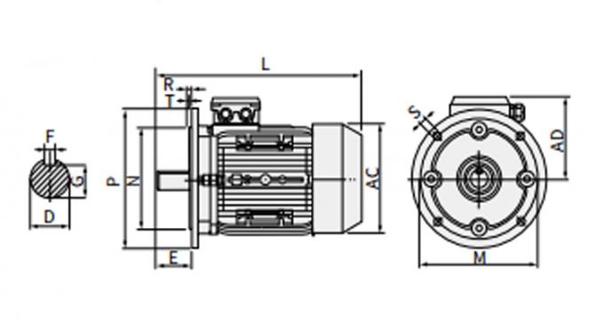 Handelsüblicher 0,09kw 1500rpm Kondensator-Run Asynchrone Induktionsmotor B5 wasserdicht 220V Wechselspannung 60Hz Einphasige Kaffee 9