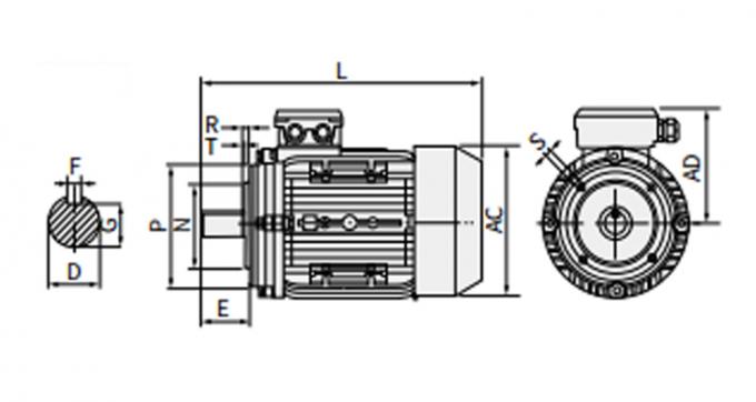 Handelsüblicher 0,09kw 1500rpm Kondensator-Run Asynchrone Induktionsmotor B5 wasserdicht 220V Wechselspannung 60Hz Einphasige Kaffee 10