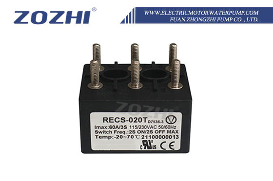 RECS-020T Elektronischer Zentrifugalschalter mit 0-70℃ Temperaturbereich, 2S EIN/2S AUS MAX Frequenz und 1 Million Zyklen Lebensdauer